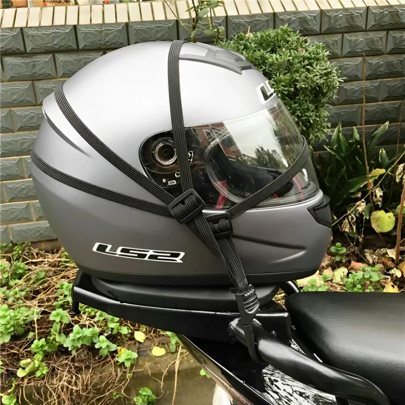 Motorcycles Helmet Rope 2 Hooks Luggage Elastic Retractable Strength Fixed Strap 65cm Length Motobike Accessories