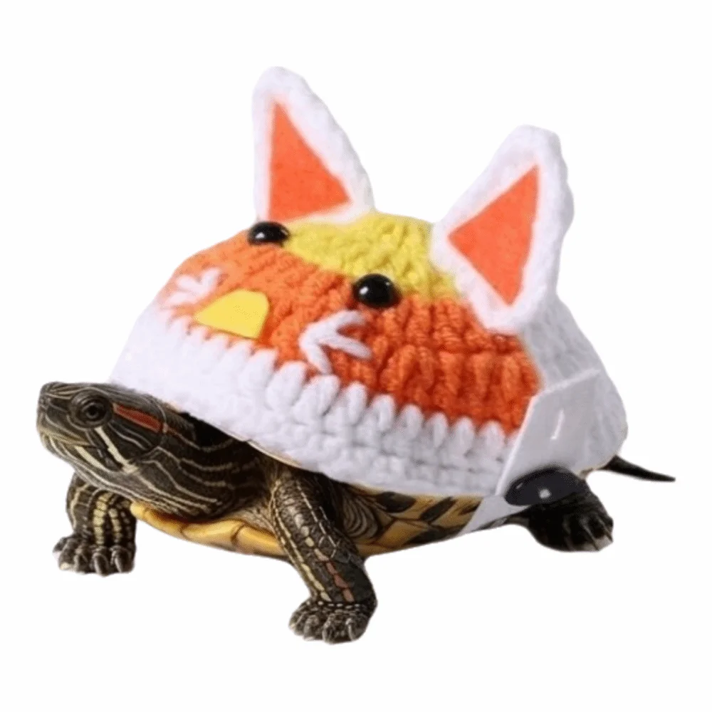 Adjustable Knitted Turtle Clothes cartoon Breathable Crochet Bunny Hat Warm Creative Tortoise Accessory Water Turtles
