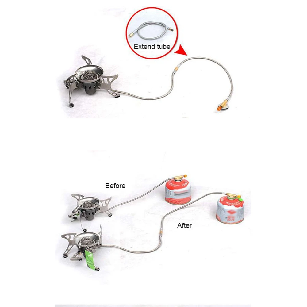 Gas Stove Adapter Outdoor Camping Barbecue Flat Gas Tank Extension Tube Stove Extension Cord Connecting Tube 40cm XQ