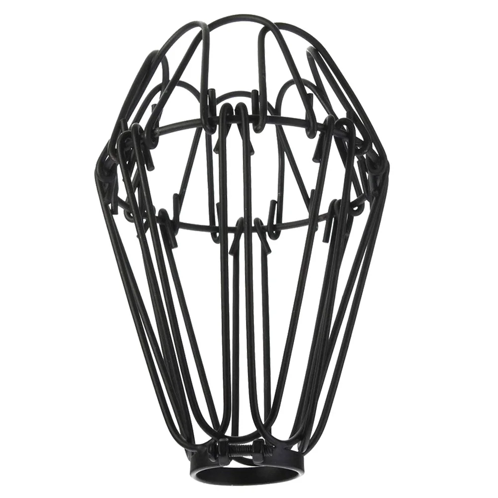 

Iron Lamp Shade Black Vintage Diy Decorative Cover For Chandelier Sconce Bare Bulb Protection Clip On Pendant Cage
