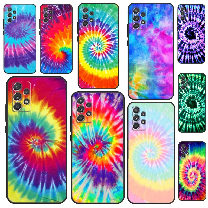 Colorful Tie Dye Rainbow Hippie Art Case For Samsung A52 A51 A50 A72 A71 A70 A41 A32 A31 A11 A21S A12 A10 A20 A02S Soft Cover