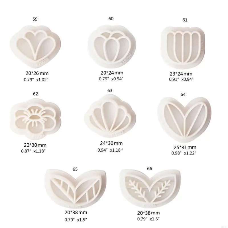 918F Flower Pottery Clay Cutter Hollow Plastic Earring Cut Mold For Earring