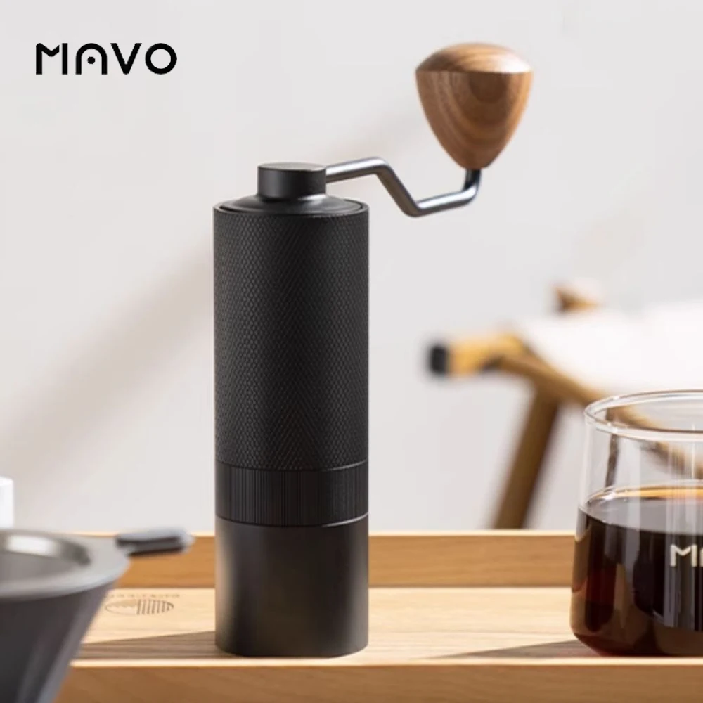 MAVO Manual Coffee Grinder Portable Pour over & Espresso Grinder Hand Grinding Coffee Mill Double bearing fixation