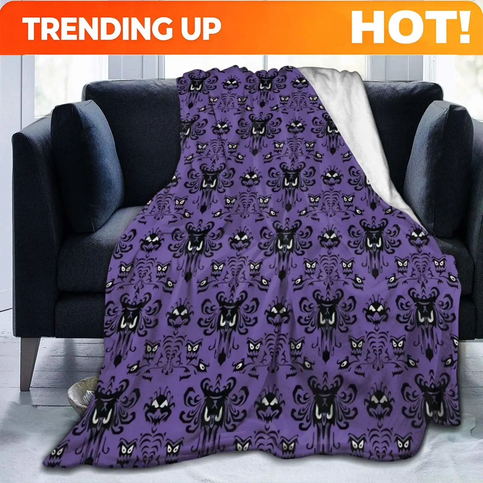 Custom Haunted Mansion Flannel Throw Blankets Super Soft Warm Plush Fluffy Lightweight Cozy Fuzzy Fleece Blankets For Children T