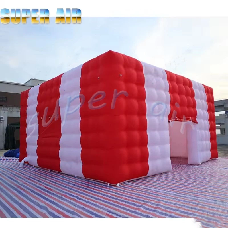 Tenda gonfiabile del cubo dell'aria della tenda quadrata gonfiabile esterna personalizzata rossa e bianca di vendita calda per lo spettacolo espositivo