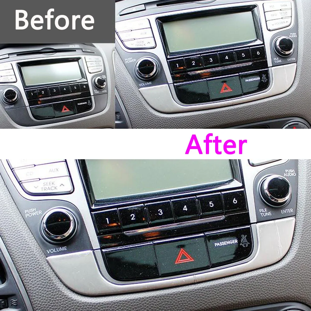 Car U-shaped Center Control Dashboard Trim Stick Interior Accessories For Hyundai IX35 2010 2011 2012 2013 2014 2015 2016 2017