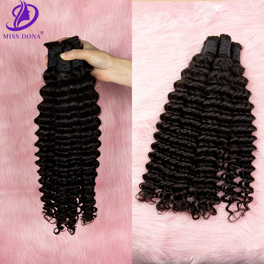 Deep Wave Bulk Hair Extension High Quality Hair Bulk 100% Virgin Hair Bulk Hair Extension With No Weft Material For Salon