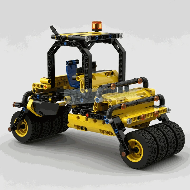 1616PCS MOC Technical 3 In 1 Forklift Road Roller Utility Truck Engineering Vehicle Model DIY Assembly Building Blocks Toy Gift