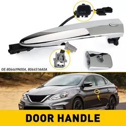 Front Left Driver Exterior Door Handle Silver For Nissan 2013-2017 Leaf S Maxima Murano 2013-2018 Sentra etc.