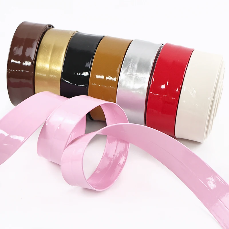 

5M 5/8/10/15/20/25/30mm Mirror Leather Webbing Tapes Bag Hemming Decoration PU Ribbons Strap Clothing Belt Bias Binding Band