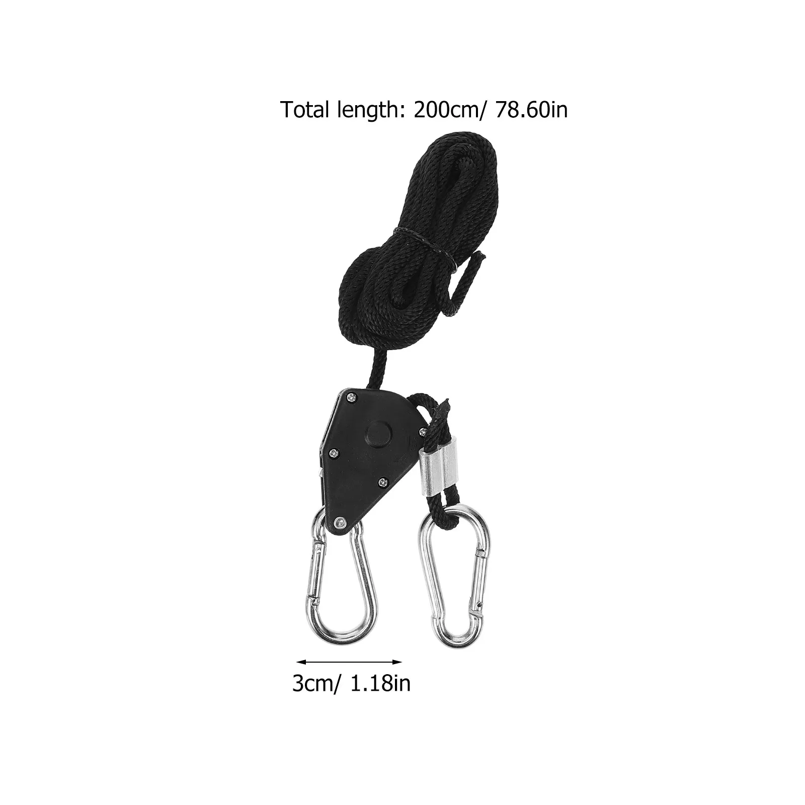 1Pair Adjustable Rope Hanger Heavy Duty Grow Light Rope Hanger Metal Internal Gears Ratchet for Grow Tent Hydroponic Lights