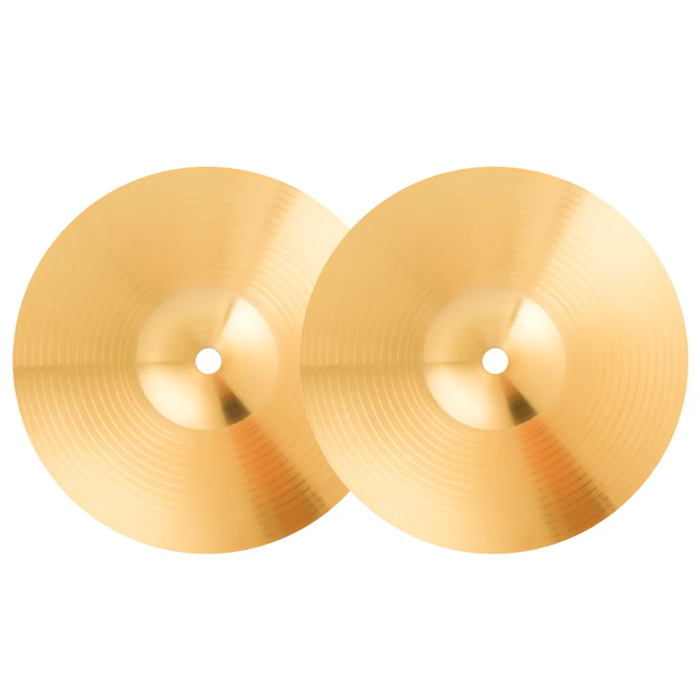 

2 Pcs Jazz Medium Thin Crash Cymbal Cymbals Drum Replacement Part Electronic Golden