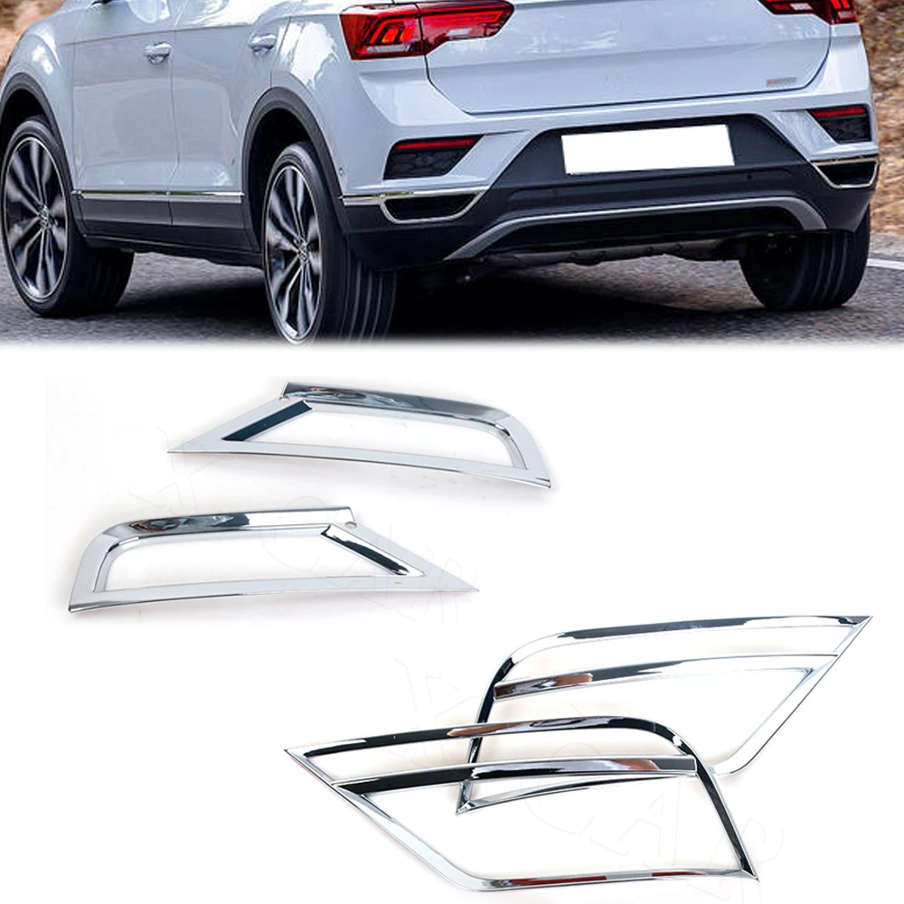 For Car Front Fog Light Trim Sticker Rear Tail Lamp Strip Cover Frame For Volkswagen T-Roc 2017 2018 2019 2020 Easy To Install