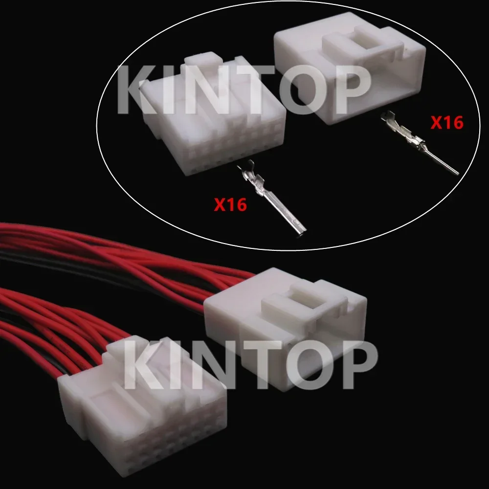 1 Set 16 Pins Auto CD Audio Wire Connector Car AC Assembly Plastic Housing Socket For Mazda MG610360 7123-7169