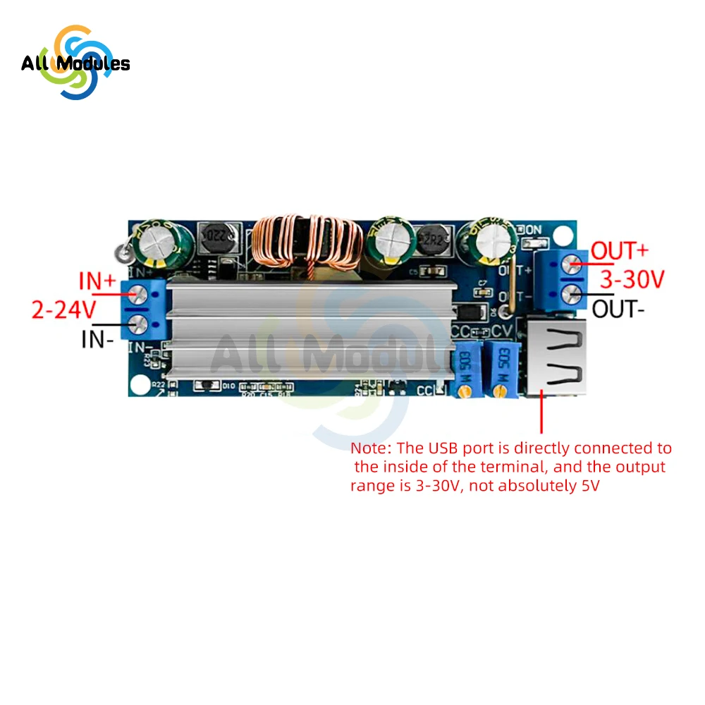 DC-DC Micro-USB Step Up Boost Module 2-24V Input 3-30V Adjustable Output Power Converter Supply Module