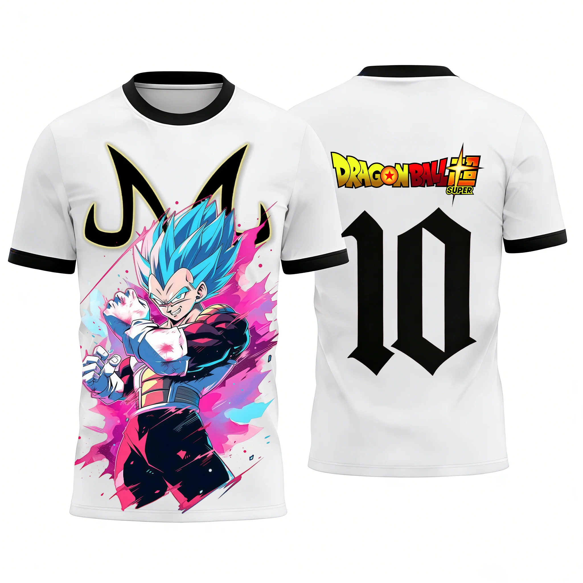 

2026 Summer New Adult Men's Dragon Ball Goku 3D Printed Football Jersey T-Shirt Kids Anime T-Shirt Special Football Jersey NO.10