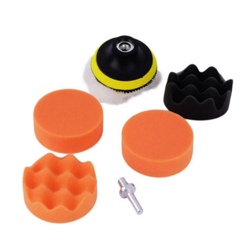 3inch 75mm Buffing Sponge Pad Sandpaper Set Car Polishing Sanding Discs Buffing Waxing Sponge Drill Adapter Car Detailing Tool - view 3