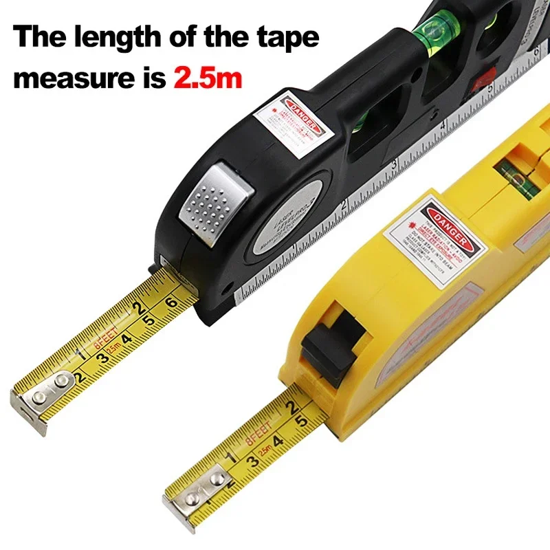 Laser Levels Measure Tape Multipurpose Laser Horizon Vertical Measure Aligner Standard Metric Ruler High Precise Measuring Tools