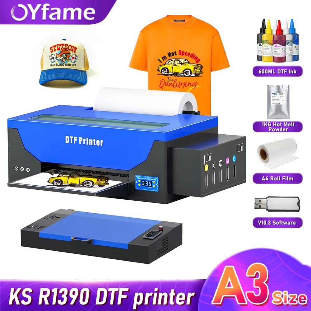 

OYfame For Epson R1390 A3 DTF Printer Directly To Film impresora dtf a3 dtf t shirt printing machine Clothes Fabric DTF printer