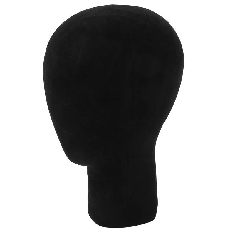 4X Polystyrene Foam Mannequin Face Model Head Wig Holder Eyeglass Glasses With Base Bracket - Black, 35Cm