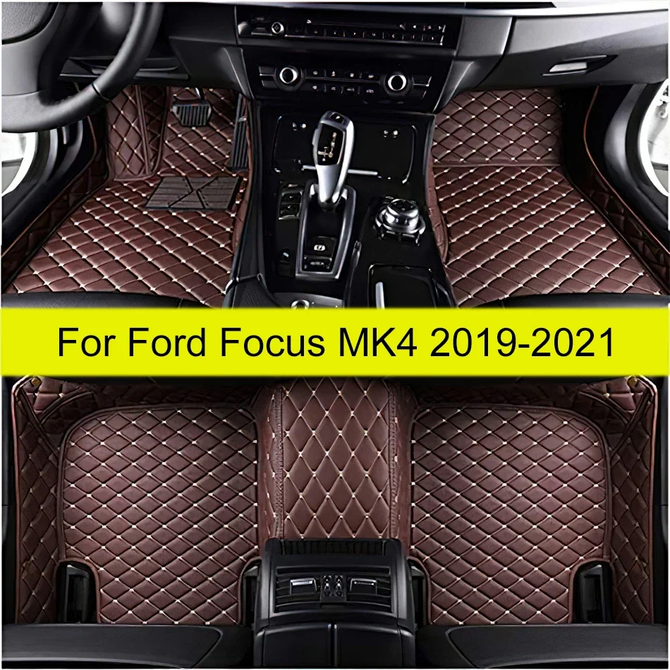 Custom Made Leather Car Floor Mats For Ford Focus MK4 2019 2020 2021 Auto Carpets Rug Waterproof 100% Fit Foot Pads Accessories