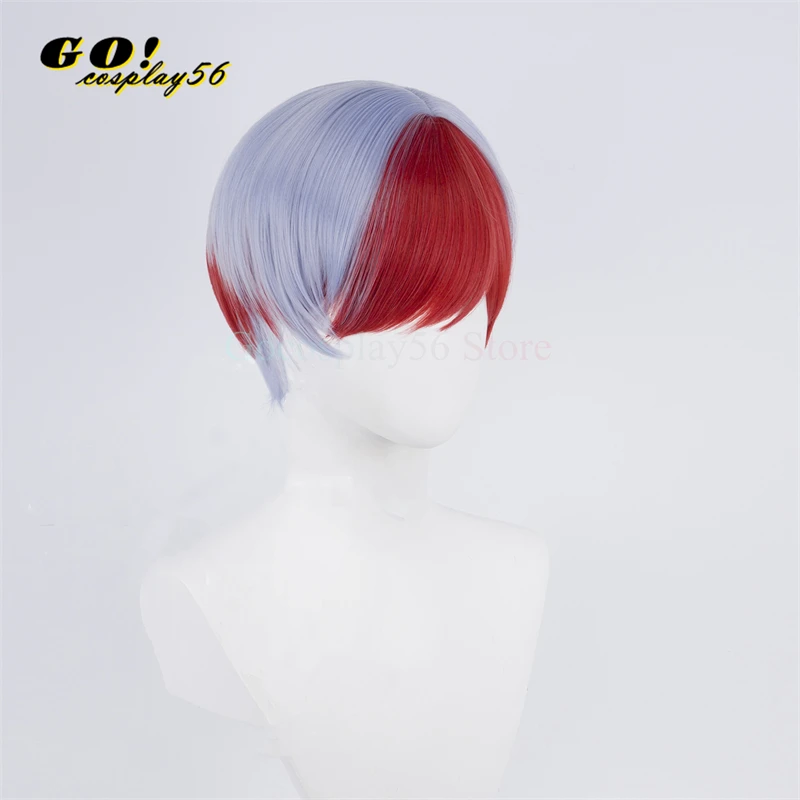 Penny Botan Cosplay Wig Red Blue Short Bobo Straight Hair Synthetic Bangs Heat Resistant Anime Game Headwear