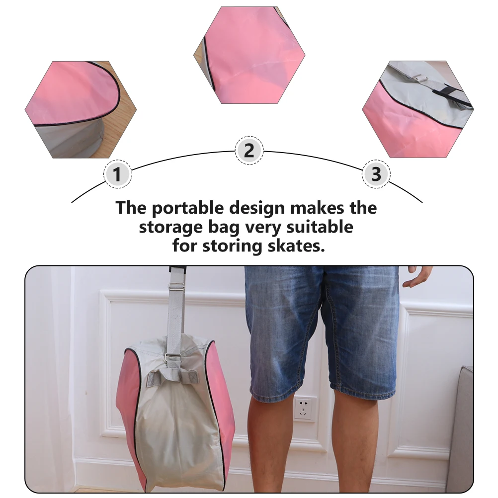 

2Pcs Roller Skates Handbag Heavy Duty Storage Pouch Waterproof Oxford Fabric Portable Skate Bag for Outdoor Travel and Daily