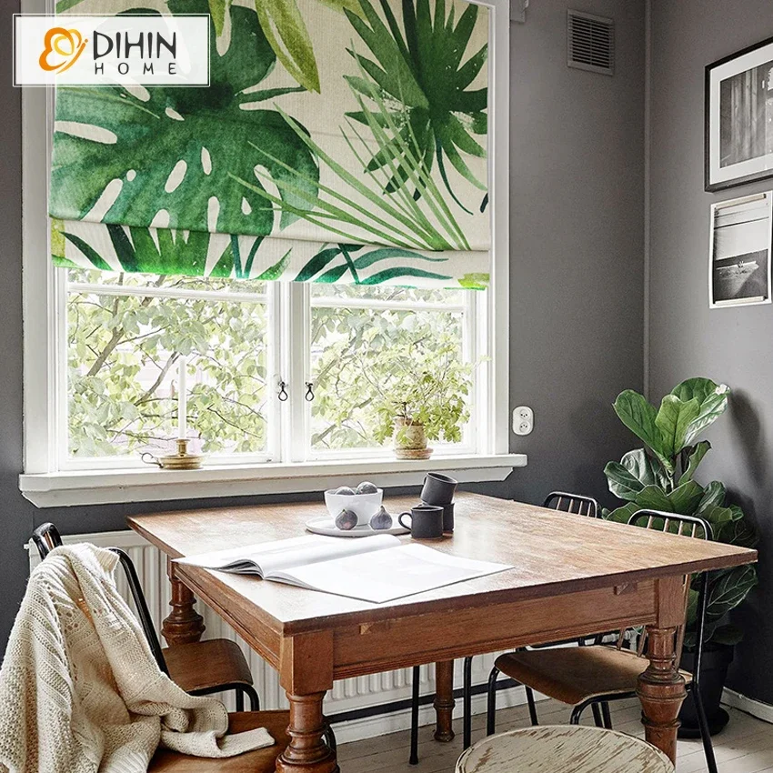 

DIHIN HOME Pastoral Printed Curtain Included Curtains High Quality Thickening Roman Blind Rollor Blinds For Living Room