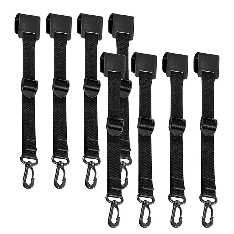 8Pcs Canopy Hanging Clips For Business Exhibitions Hang Signs For Outdoor Camping Hang Food, Garbage Bags, Towels Black Durable