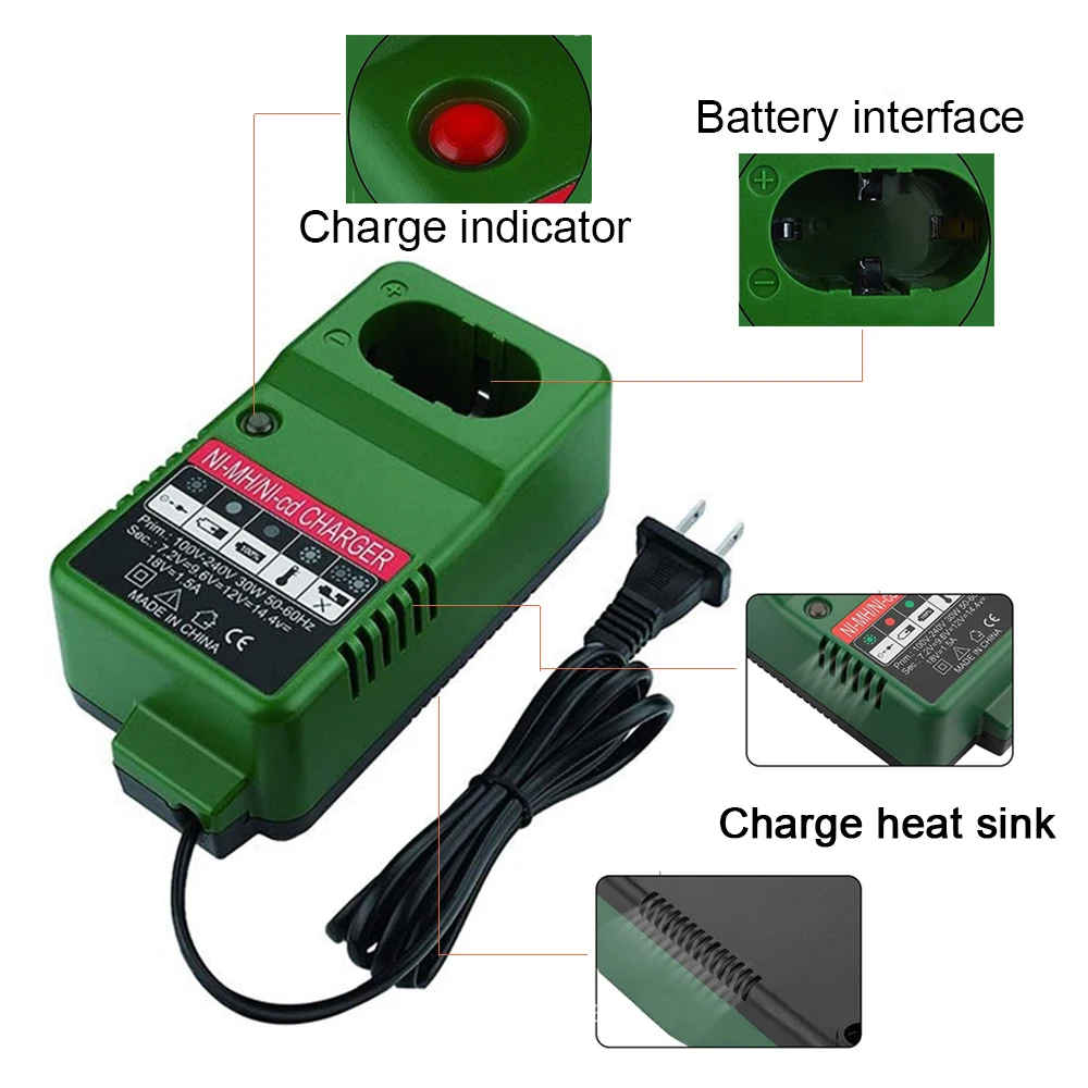 7.2V-18V 1.5A Ni-Cd Ni-MH Rechargeable Battery Charger for Makita 9.6V 12V 14.4V 18V Battery PA09 PA12 PA14 1233 1435 DC1414