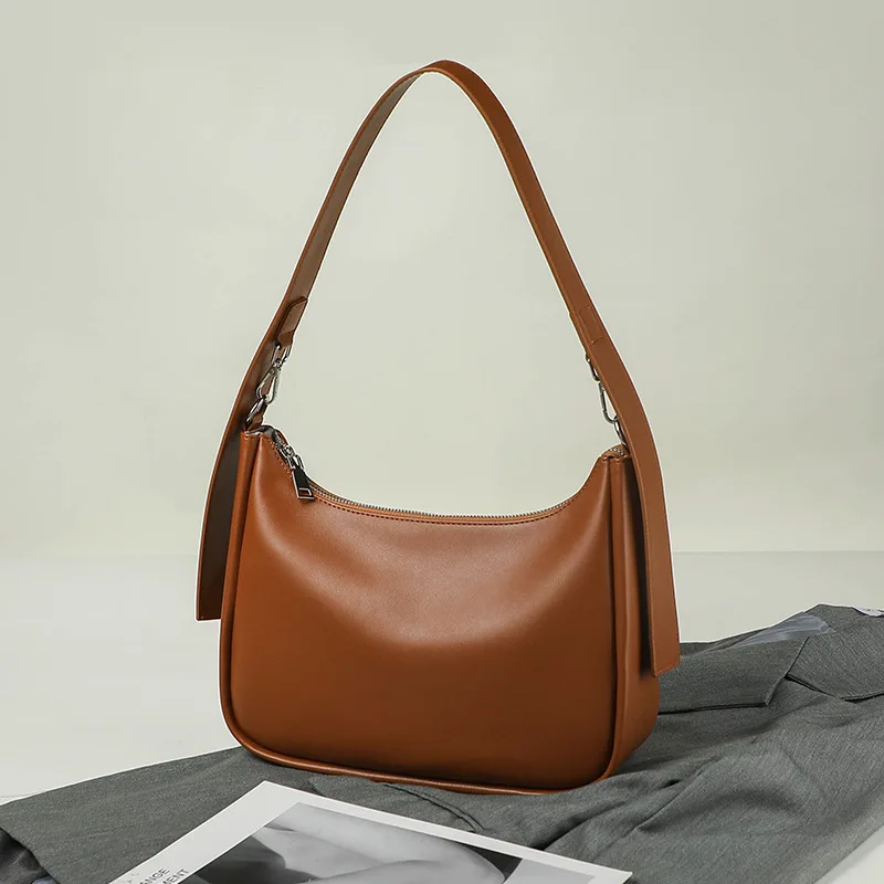 Handbag New Crescent Bag Soft Leather Trendy Women's Shoulder Bag Women's Armpit Bag