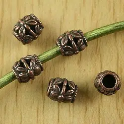 15pcs 10.9x9.5mm hole is 4.9mm copper-tone flower spacer beads h2159