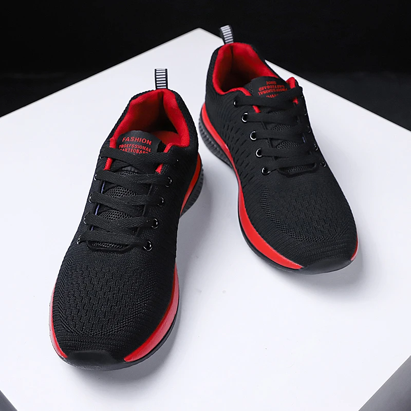 Sport Shoes Men Lightweight Running Sneakers Walking Casual Breathable Shoes Non-slip Comfortable black Big Size 38-48 Hombre