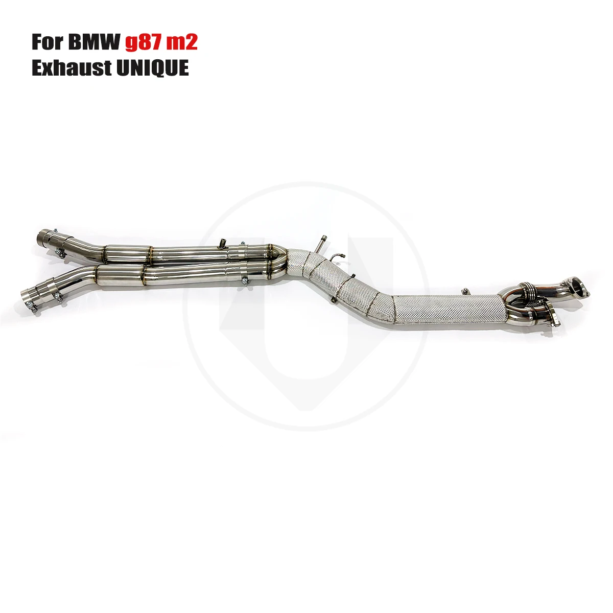 UNIQUE Single Mid Pipe with Resonator 101mm/4inches Special Design for BMW G87 M2 S58 3.0T Middle Pipe SS304 Exhaust Systems