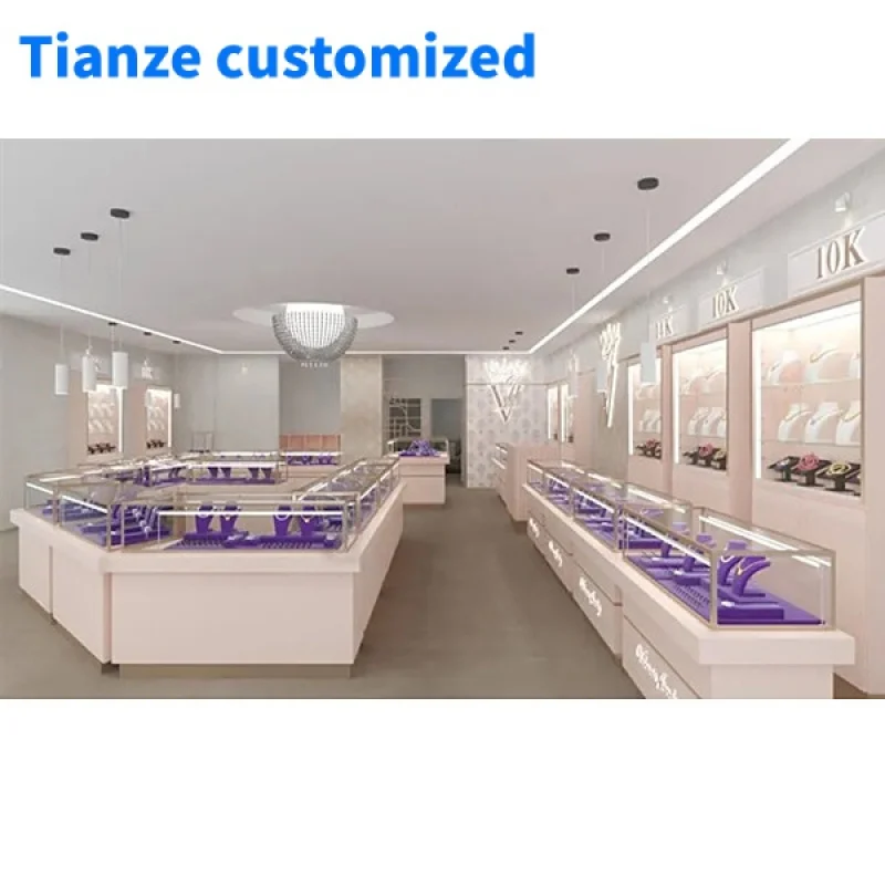 (Customized) high-end jewelry shop interior design jewelry shop furniture retail modern jewelry Wall showcase with LED light