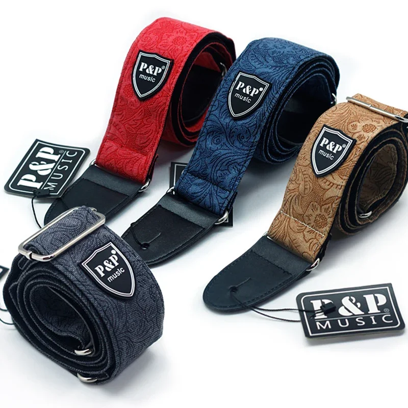 2024 Hot fashion 1pcs Adjustable Guitar Strap Widening Thickening Electric Guitar Bass Belts PU leather