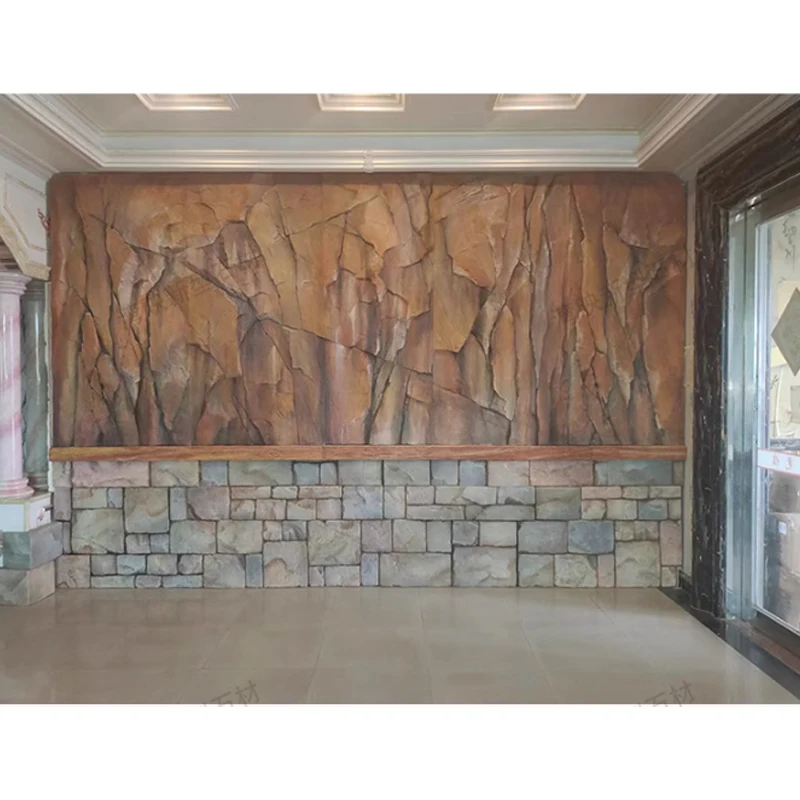 30X30CM Rock Mountain Rock PU Background Wall Art Stone Lightweight Material for Cutting Indoor Outdoor Use