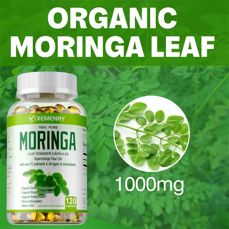 Organic Moringa Capsules - Strengthen The Immune System, Promote Metabolism, Enhance Energy, Help Detoxification, Anti-oxidation