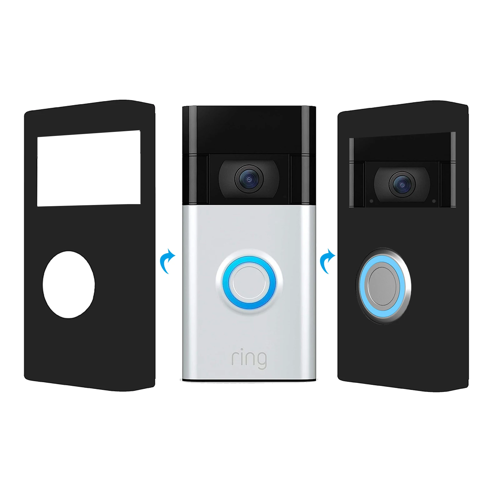 Housse de protection en Silicone pour sonnette vidéo annulaire 2e génération/sonnette de batterie annulaire Plus, pour sonnette annulaire étui de protection en Silicone