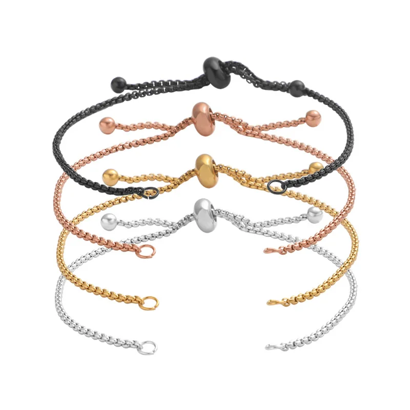 

10Pcs/Lot Adjustable Bolo Bracelets Stainless Steel For DIY Making Fashion Jewelry Accessories Wholesale