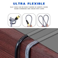 CAT8 Ethernet Cable 40Gbps Flat Nylon Braided Network Lan Cord for PC Modem Laptop PS 5 Router RJ45 Cable Ethernet Cat 8 4