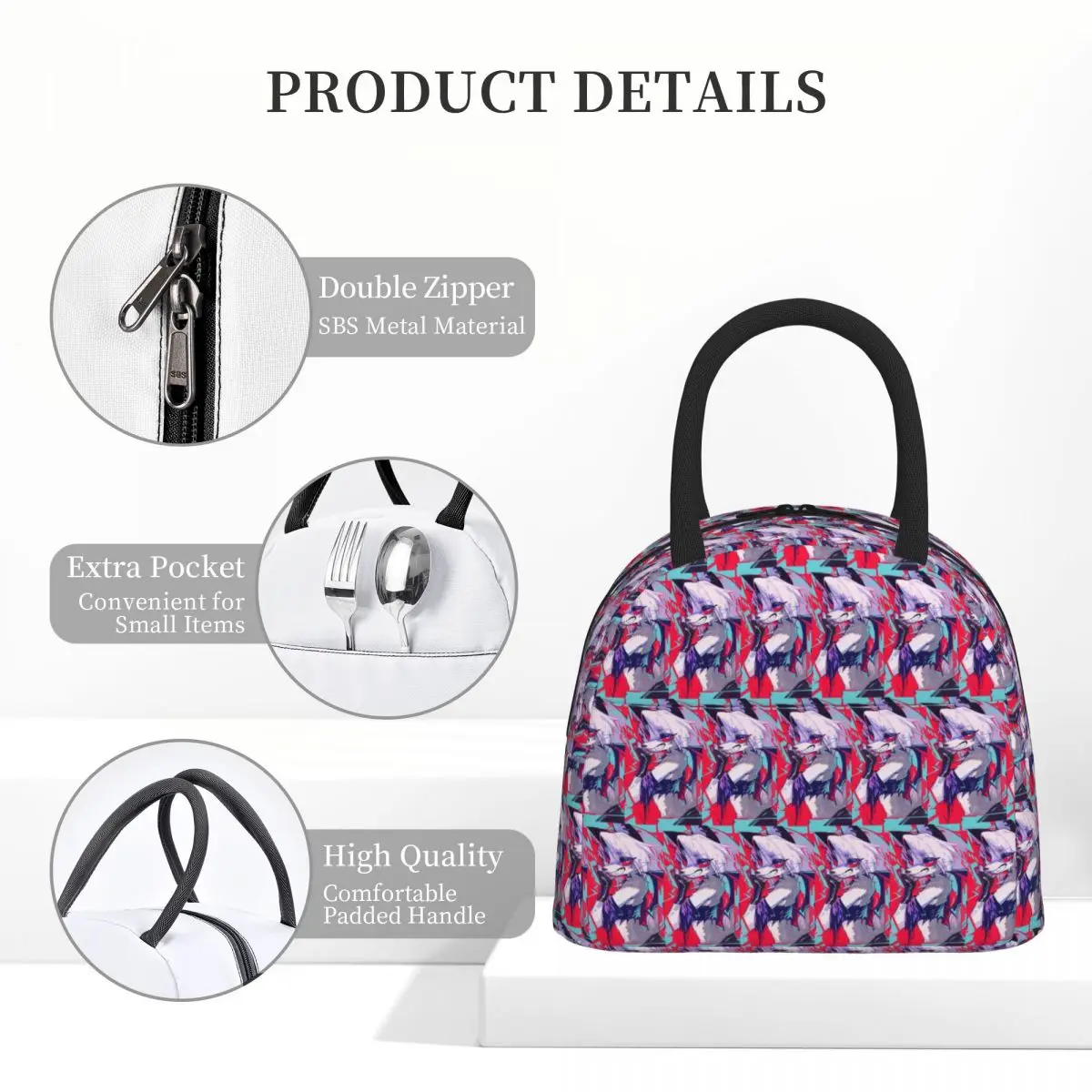 Loona Lunch Bags Insulated Bento Box Portable Lunch Tote Resuable Picnic Bags Cooler Bag for Woman Girl Work