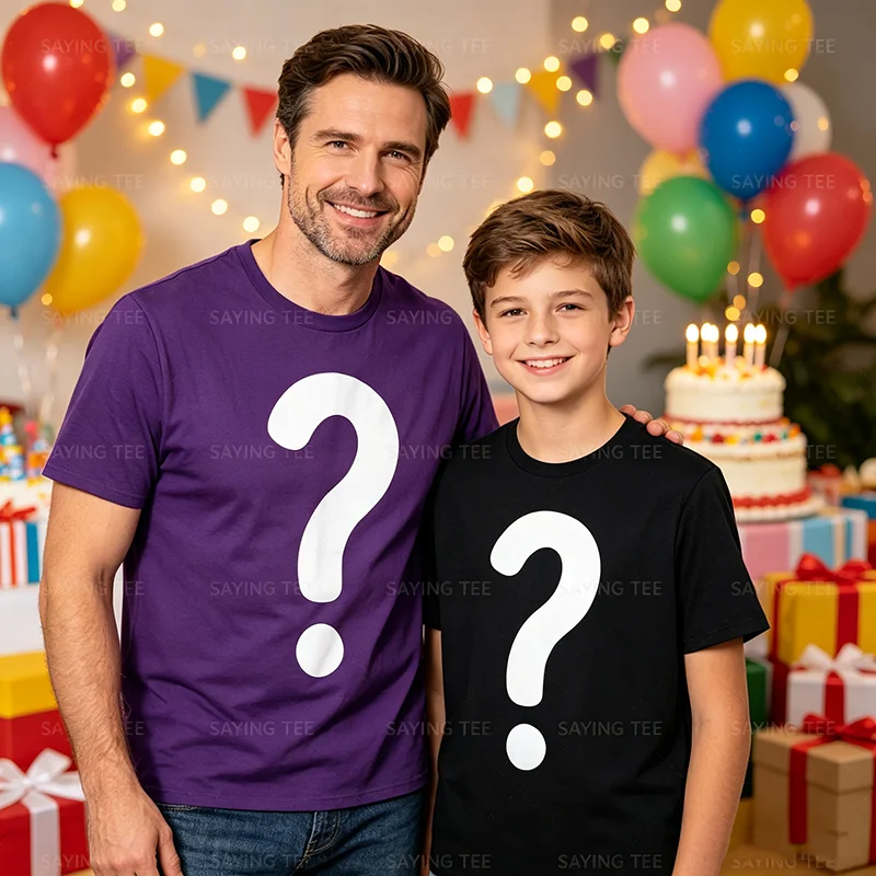 Fragezeichen-Shirt für Paare, Männer, Frauen, Jungen, „Guess Who“-Kostüm-T-Shirt, Fragezeichen „Guess Who“-Shirts, Grafik-Streetwear-T-Shirt, Geschenke – Detail 3