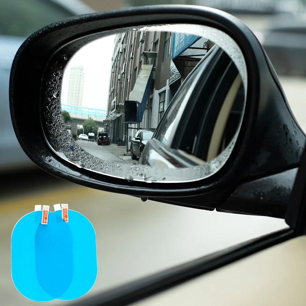 Anti Fog Car Sticker Car Mirror Window Clear Film Car Rearview Mirror Protective Film Waterproof 2 Pcs/Set