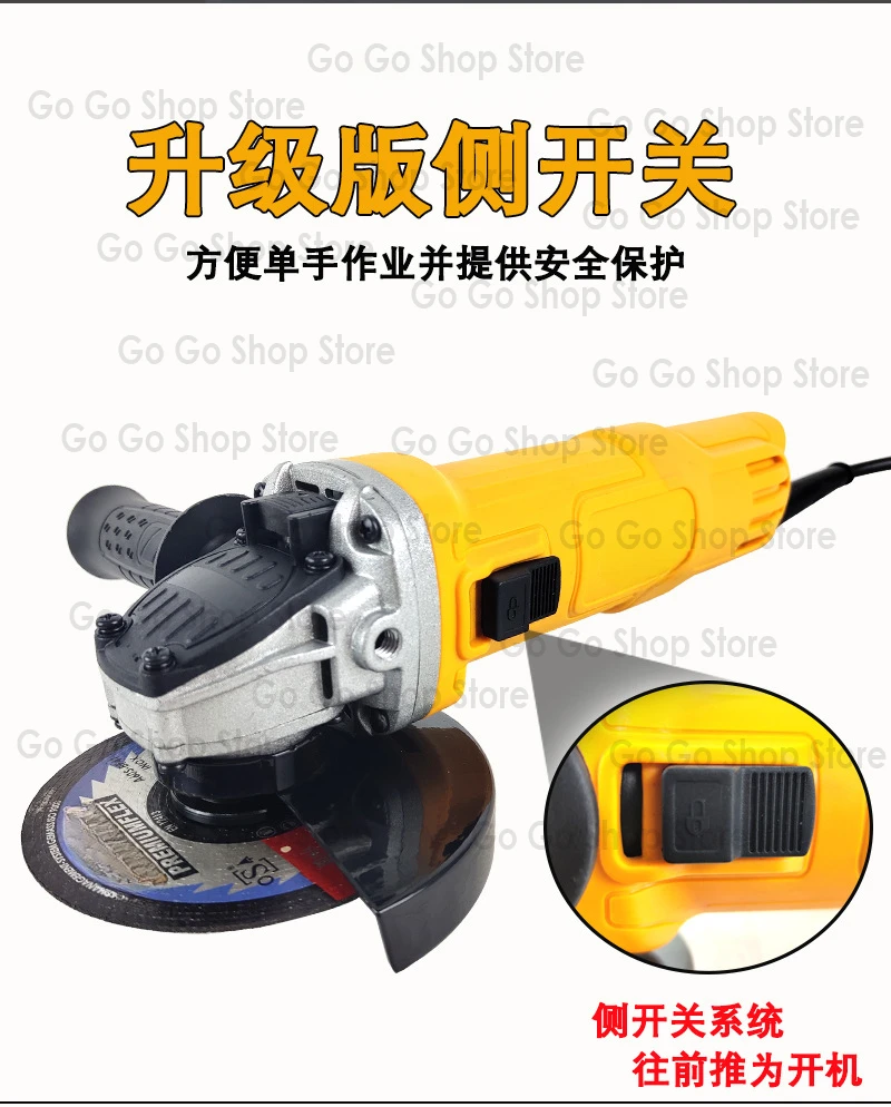

Electric Angle grinder 125mm 1250W brushless grinder Handheld metal cutting polishing woodworking power tools 220V