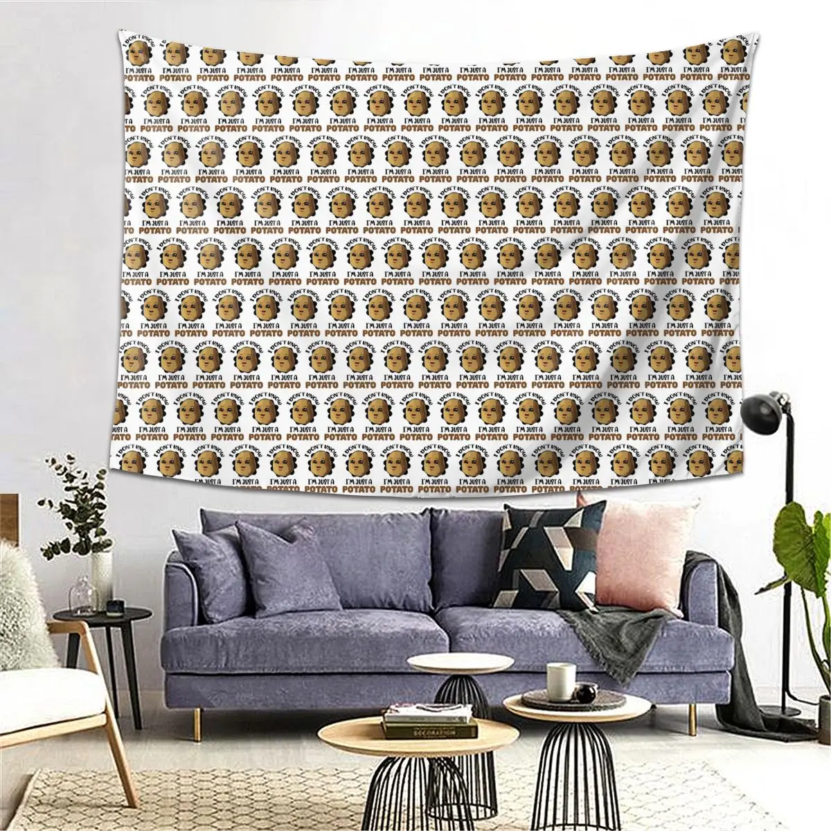 

I Don't Know I'm Just A Potato - Potato Lover Gift Tapestry Art Aesthetic Tapestries for Bedroom Home Wall Cloth Wall Hanging
