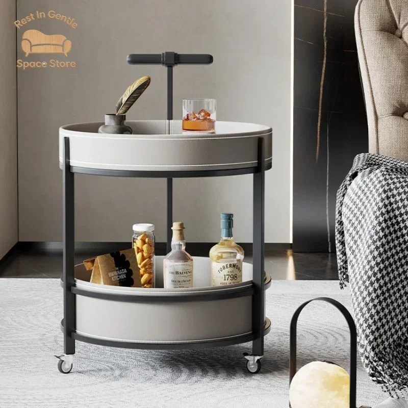 Portable Wheels Modern Side Table Round Design Storage Nordic Small Coffee Table Living Room Corner Stolik Kawowy Home Furniture