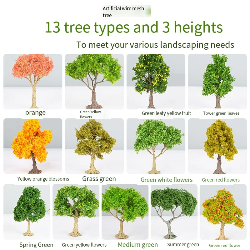 Hot-selling Model Material Wire Tree Miniature Landscape Green Tree Decoration DIY Scale Model Train Railway Sand Table Layout