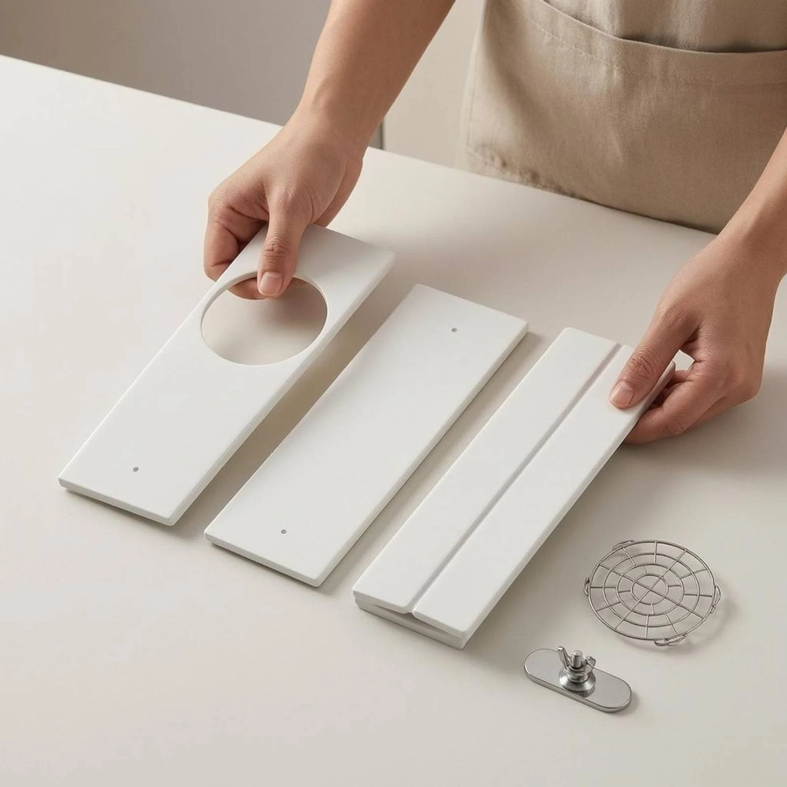 Portable Air Conditioner Window Exhaust Vent Plate Kit Light Gray a/c Hose Window Plate Set