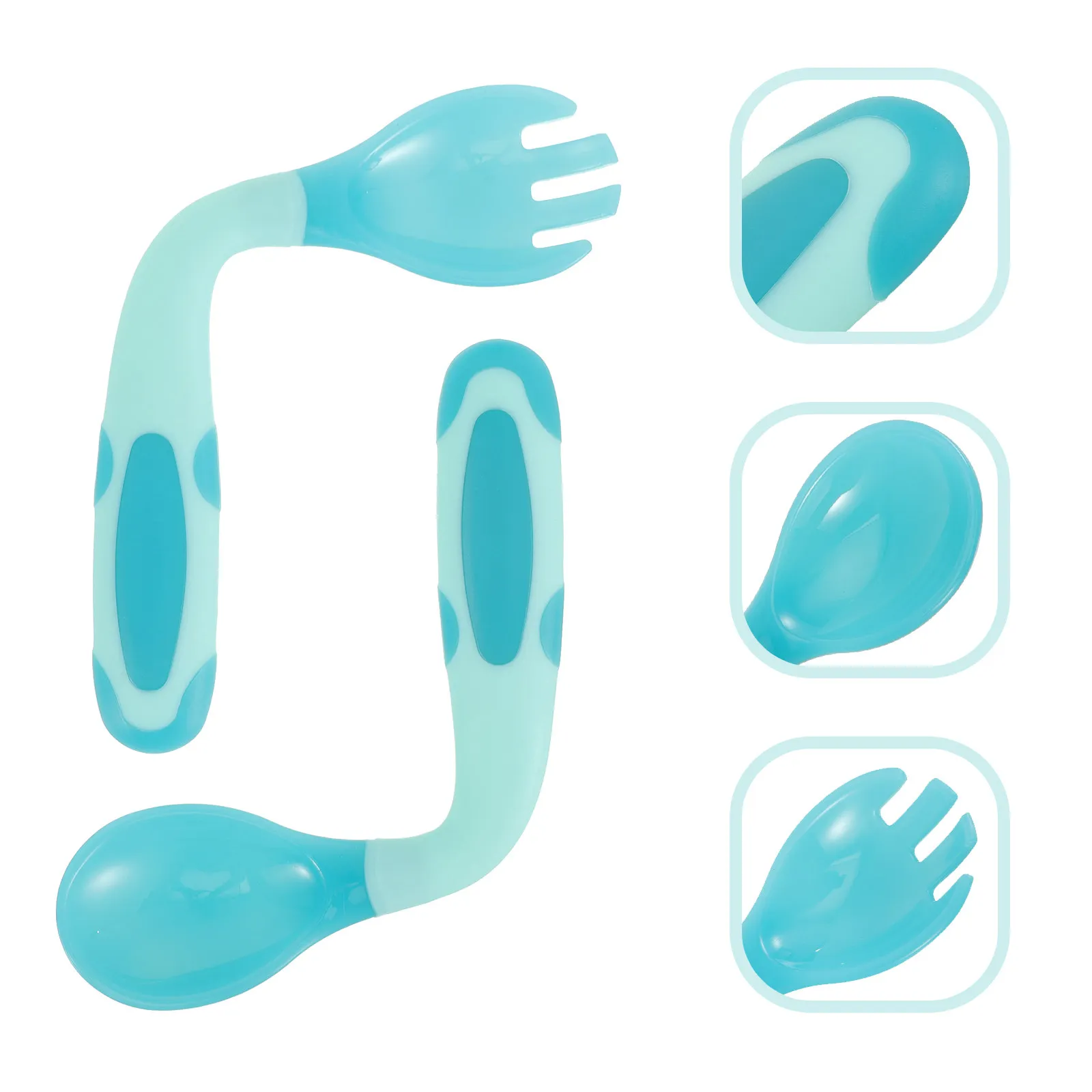 

Набор из 1 предмета: ложка и вилка для малышей, детские столовые приборы из нержавеющей стали, легкие, удобные для захвата, безопасные для кормления, силиконовые.